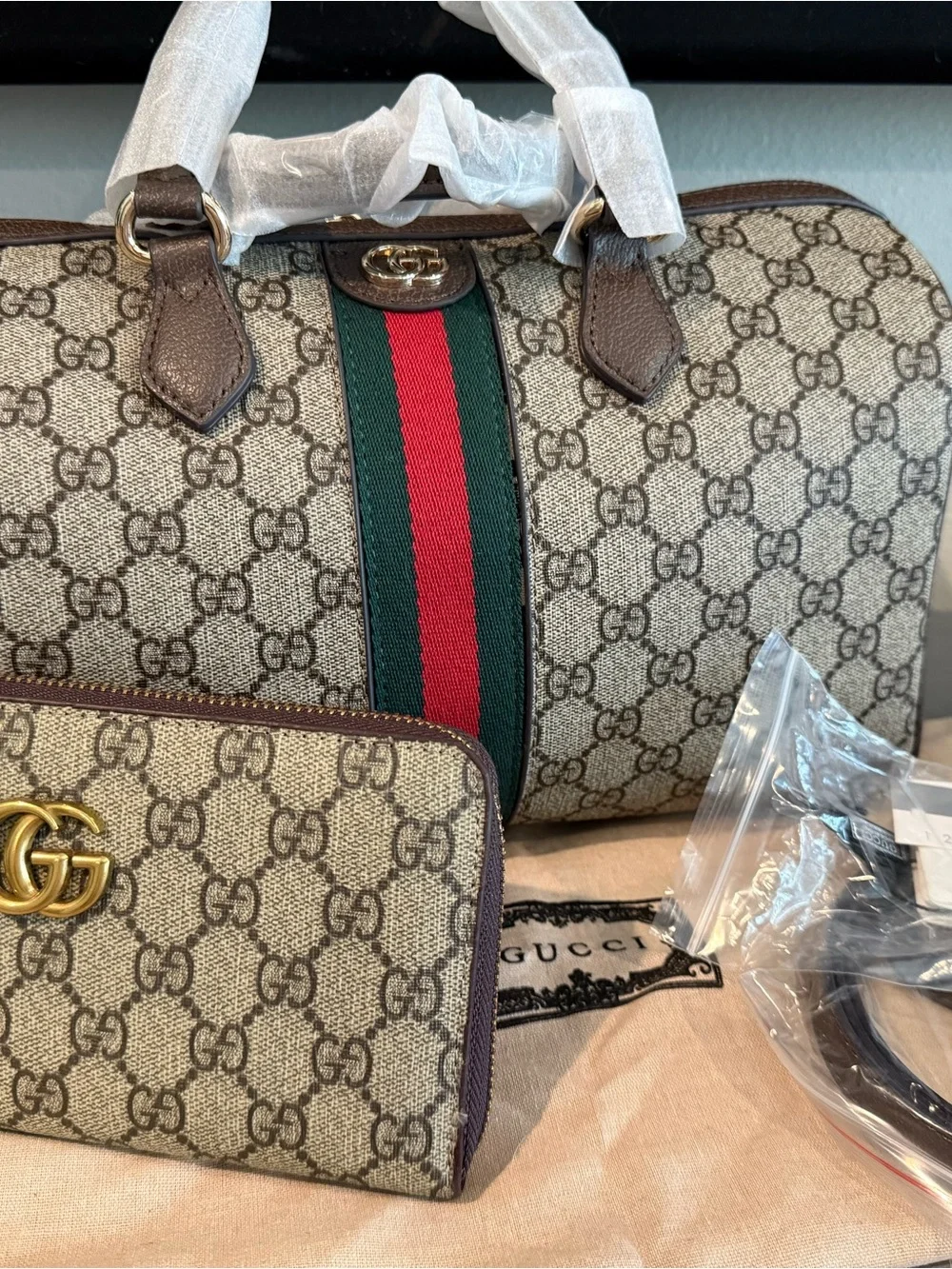 Designer INSPIRED GG Ophidia large Boston bag and wallet - Picture 1 of 7